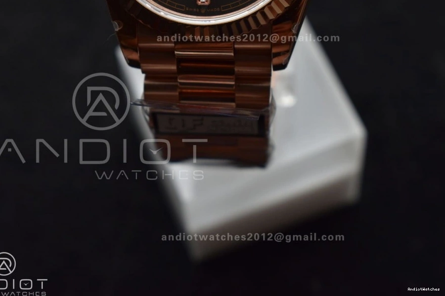 QF Steel 904L Square vr3255 RG Grey Weight) with Original President 671 (Gain Best Diamond 36 on DayDate Edition Dial V5 Bracelet 0223